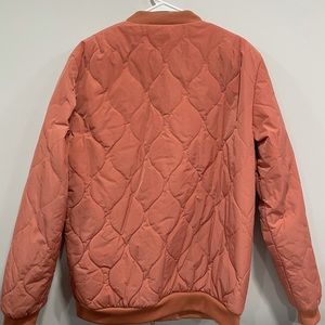 Adidas quilted blush colored bomber jacket